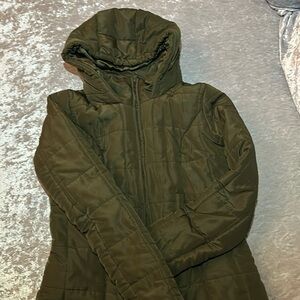 Navy Green Winter Coat